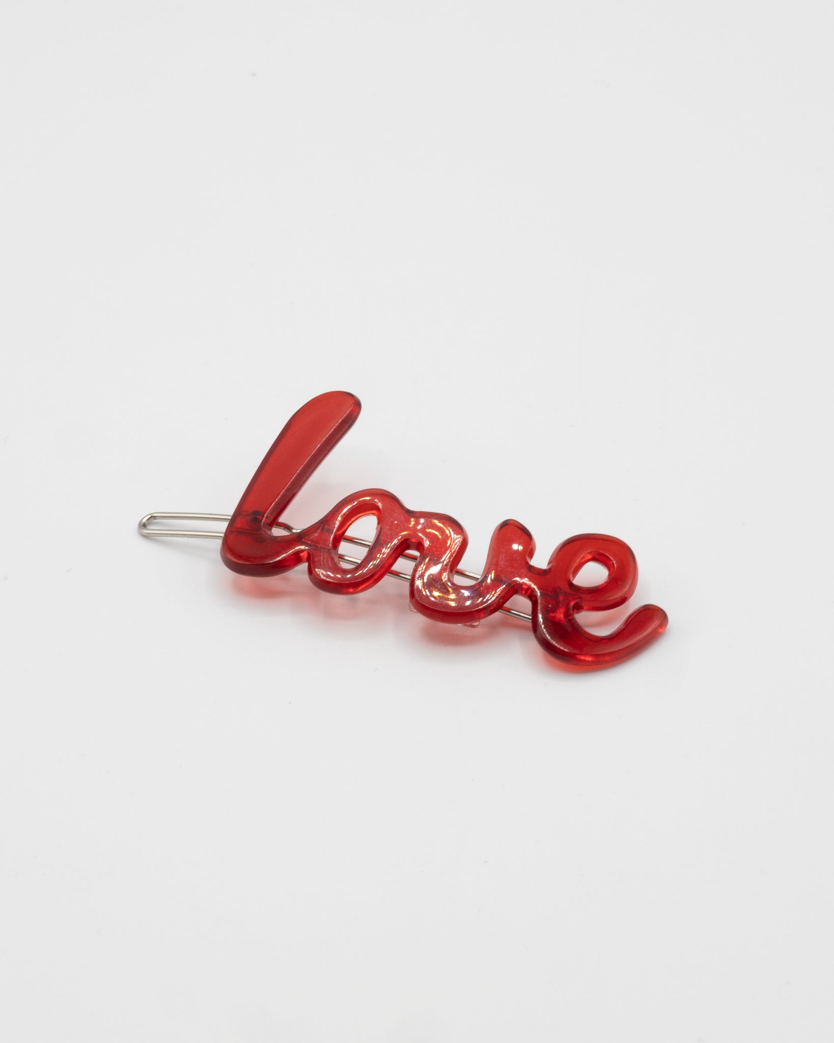 Red 'Love' Hair Clip - Bad Handwriting